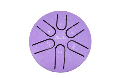 AMAHI KLGPU 3" STEEL TONGUE DRUM, 6 NOTE, A MAJOR, PURPLE AMAHI