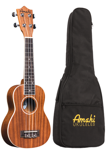 Amahi Ukulele, Mahogany Top - Soprano with White Binding