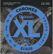 D'Addario ECG25 XL Chromes Flatwound Electric Guitar Strings - .012-.052 Light