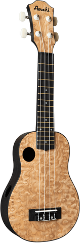 HCLF880 Amahi ABS Plastic Back & Sides, Quilted Ash Top, Soprano