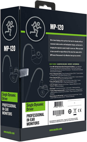 Mackie In- Ear Headphones & Monitors, Single Driver (MP-120)
