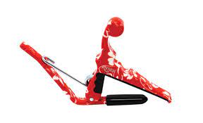 Kyser Quick-Change Ukulele Capo, Red Hibiscus, KURHA