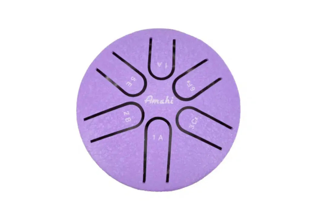 AMAHI KLGPU 3" STEEL TONGUE DRUM, 6 NOTE, A MAJOR, PURPLE AMAHI