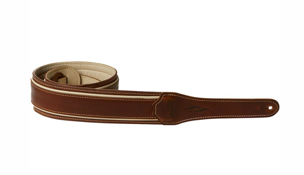 Taylor 2.5" Leather Strap With Element Design (Brown/Cream)