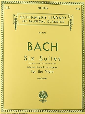 SIX (6) SUITES FOR UNACCOMPANIED VIOLONCELLO (Schirmer Library of Classics, 1278)