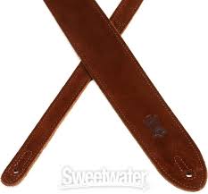 Levy's Leathers MS26-BRN 2.5" Hand-Brushed Suede Guitar Strap, Brown