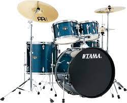 Tama Imperialstar IE50C 5-piece Complete Drum Set with Snare Drum and Meinl Cymbals - Hairline Blue