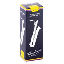 Vandoren Bari Sax Traditional Reeds Strength #2.5; Box of 5