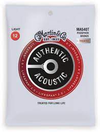 Martin MA540T Authentic Acoustic Lifespan 2.0 Treated 92/8 Phosphor Bronze Guitar Strings - .012-.054 Light