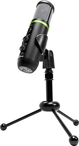 Mackie EleMent Condensor mic (EM-USB) displayed on the included stand