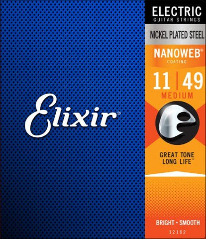 Elixir 12102 Nanoweb Coated Electric Guitar Strings 11-49