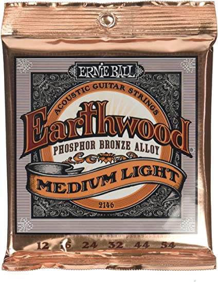 Ernie Ball 2146 Earthwood Medium Light Acoustic Phosphor Bronze String Set (12 - 54)