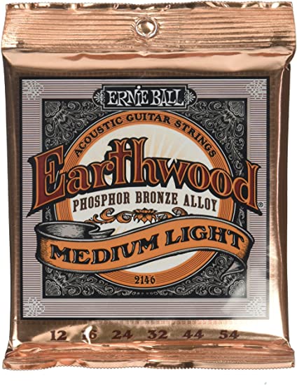 Ernie Ball 2146 Earthwood Medium Light Acoustic Phosphor Bronze String Set (12 - 54)