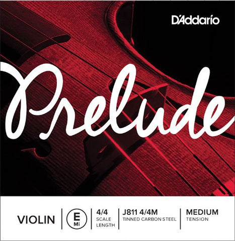 D'Addario Prelude Violin E 4/4 Medium Tension J811 4/4M, Single String