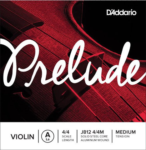 D'Addario Prelude Violin A 4/4 Medium Tension J812 4/4M, Single String