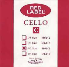 Red Label Cello Single String - C String (1/2 Size)