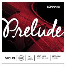 D'Addario Prelude Violin String Set, Medium 1/4