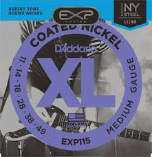 D'Addario EXP115 Coated Electric Guitar Strings, Medium/Blues/Jazz, 11-49