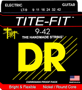 DR Strings LT-9 Tite-Fit Compression Wound Electric Guitar Strings -.009-.042 Light