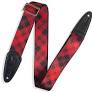 Levy's MSSPLD8 2-inch-wide Lumberjack Print Polyester Guitar Strap - Red