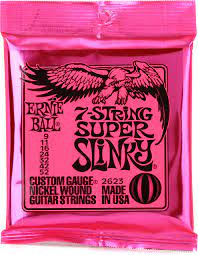 Ernie Ball 2623 Super Slinky 7-string Nickel Wound Electric Guitar Strings - .009-.052