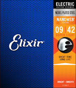 Elixir Strings 12002 Nanoweb Electric Guitar Strings -.009-.042 Super Light