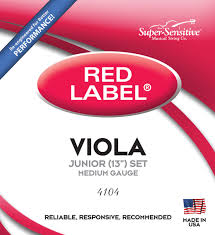 Red Label 4104 Full Core Junior 13-Inch Viola Strings, Medium