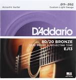 D'Addario EJ13 Custom Light 80/20 Bronze Acoustic Strings - .011-.052