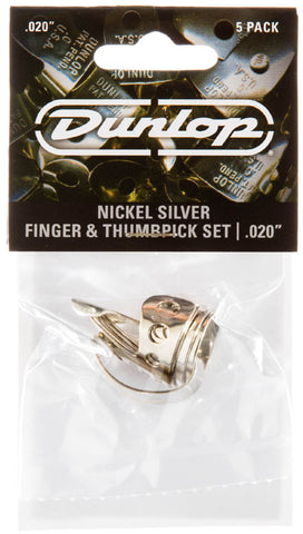 Dunlop - Finger & Thumbpick Set - .020" - Gauged Nickel Silver