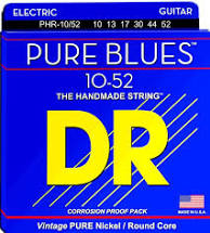 DR Strings PHR-10 Pure Blues Pure Nickel Electic Guitar Strings -.010-.046 Medium