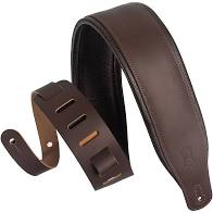 Levy's Leathers 3" Wide Leather Guitar Strap with Foam Padding and Garment Leather Backing; Black (M26PD-BLK)