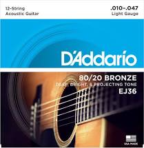 D'Addario EJ36 12-String 80/20 Bronze Light Acoustic Guitar Strings