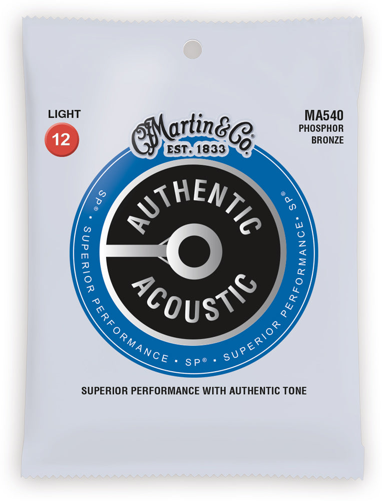 Martin MA540 SP Phosphor Bronze Authentic Acoustic Guitar Strings Light 12-54