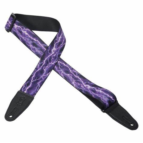 Levy's MP 2" Printed Polyester Guitar Strap - Lightning Storm
