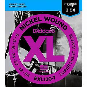 D'Addario - Nickel Wound - Super Light Gauge - 9/54 - 7-String